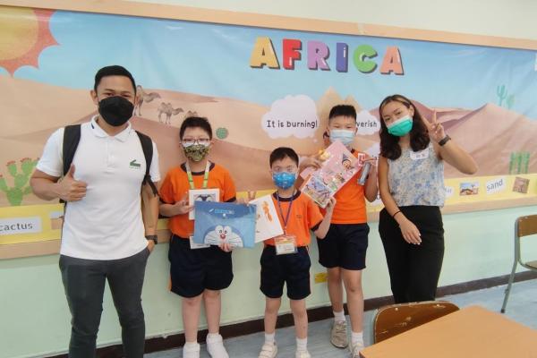 Students are happy to join the activity and are able to collect prizes.